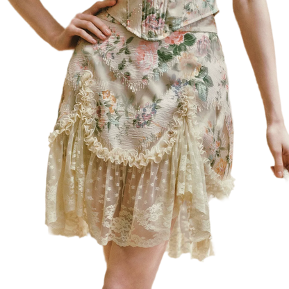 Floral Lace Off-Shoulder Set