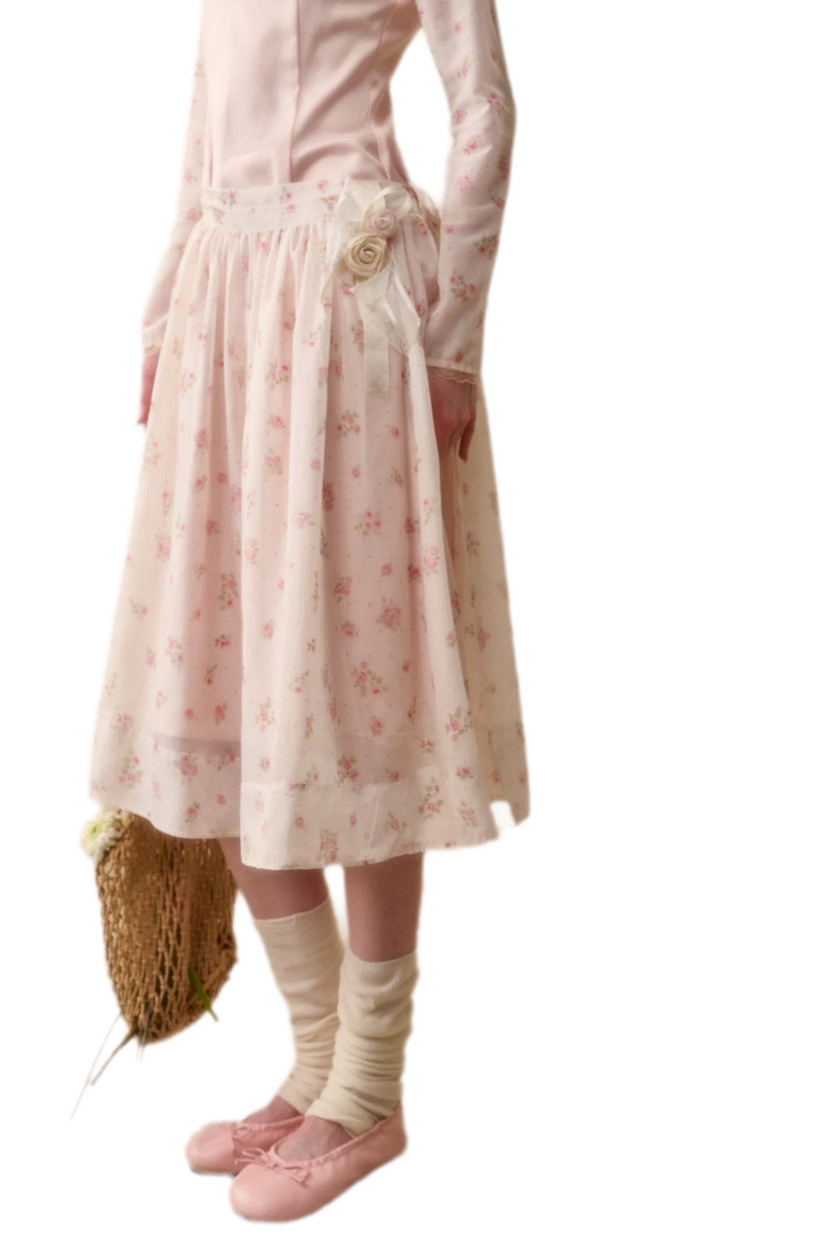 Floral Satin Peter Pan Dress