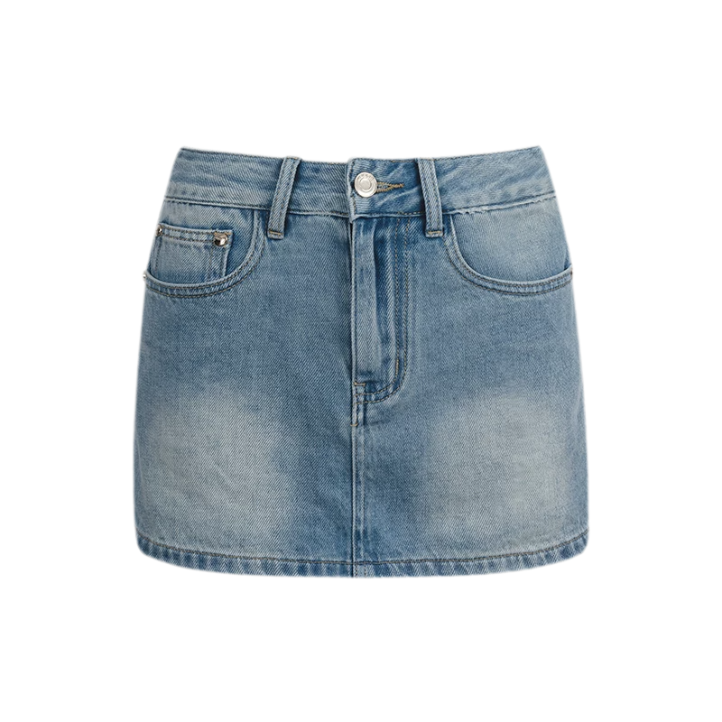 Bow A-Line Denim Skirt