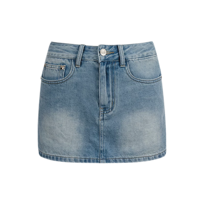 Bow A-Line Denim Skirt