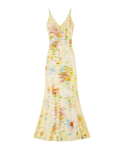 Lace Panel Fishtail Dress