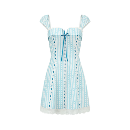 Striped Jacquard A-Line Dress