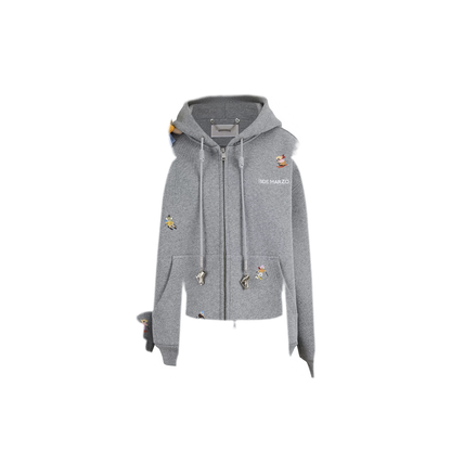 Snow Bear Printed Hooded Sweatshirt