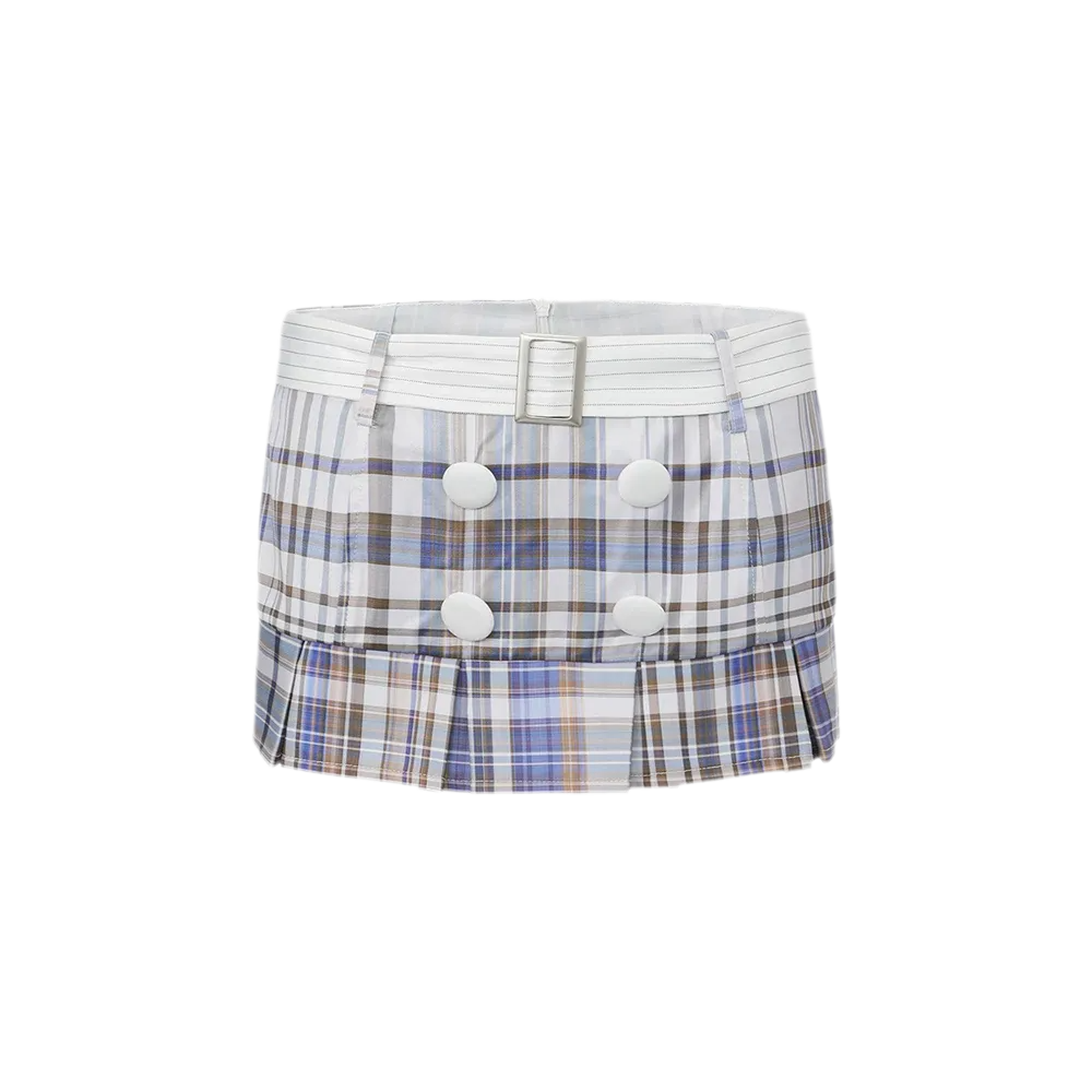 Plaid Bustier Skirt Set