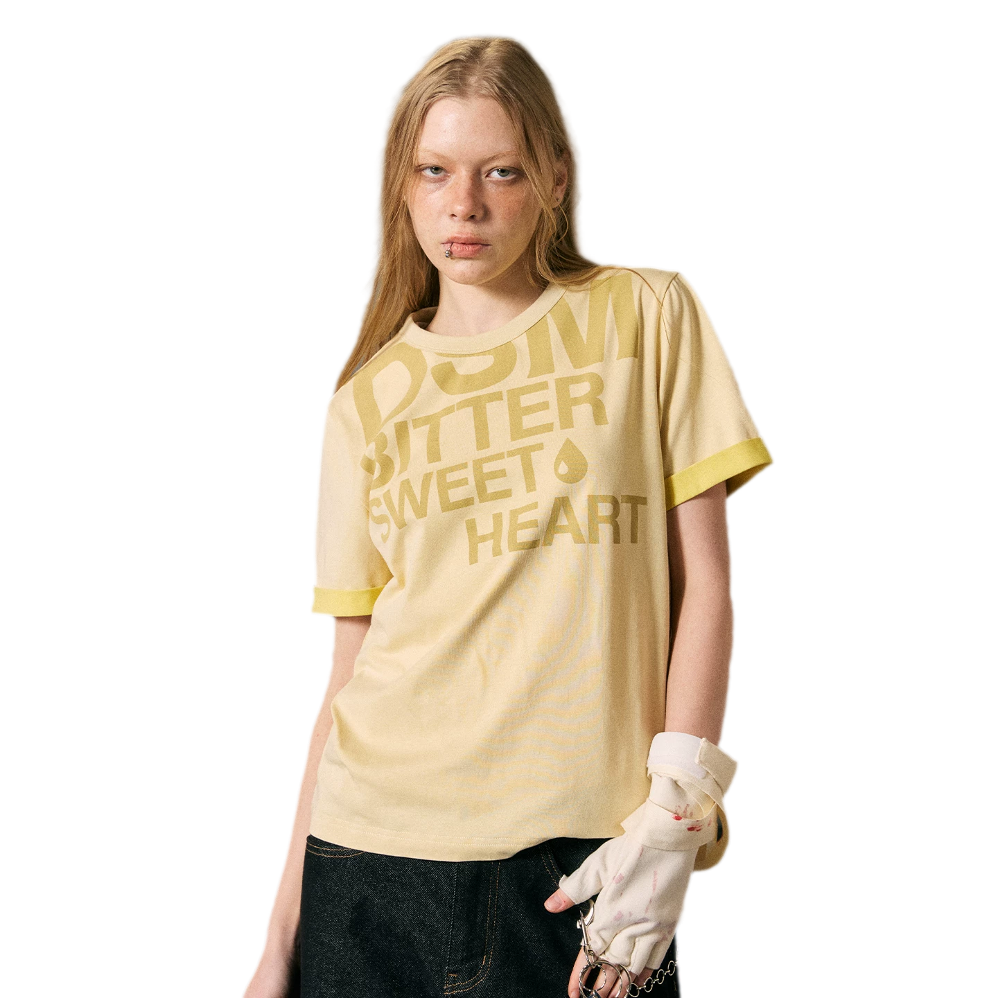 Contrast Print Fitted T-Shirt