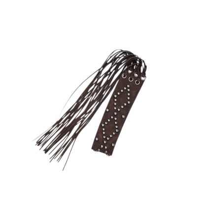Ceinture de taille en PU à franges et clous