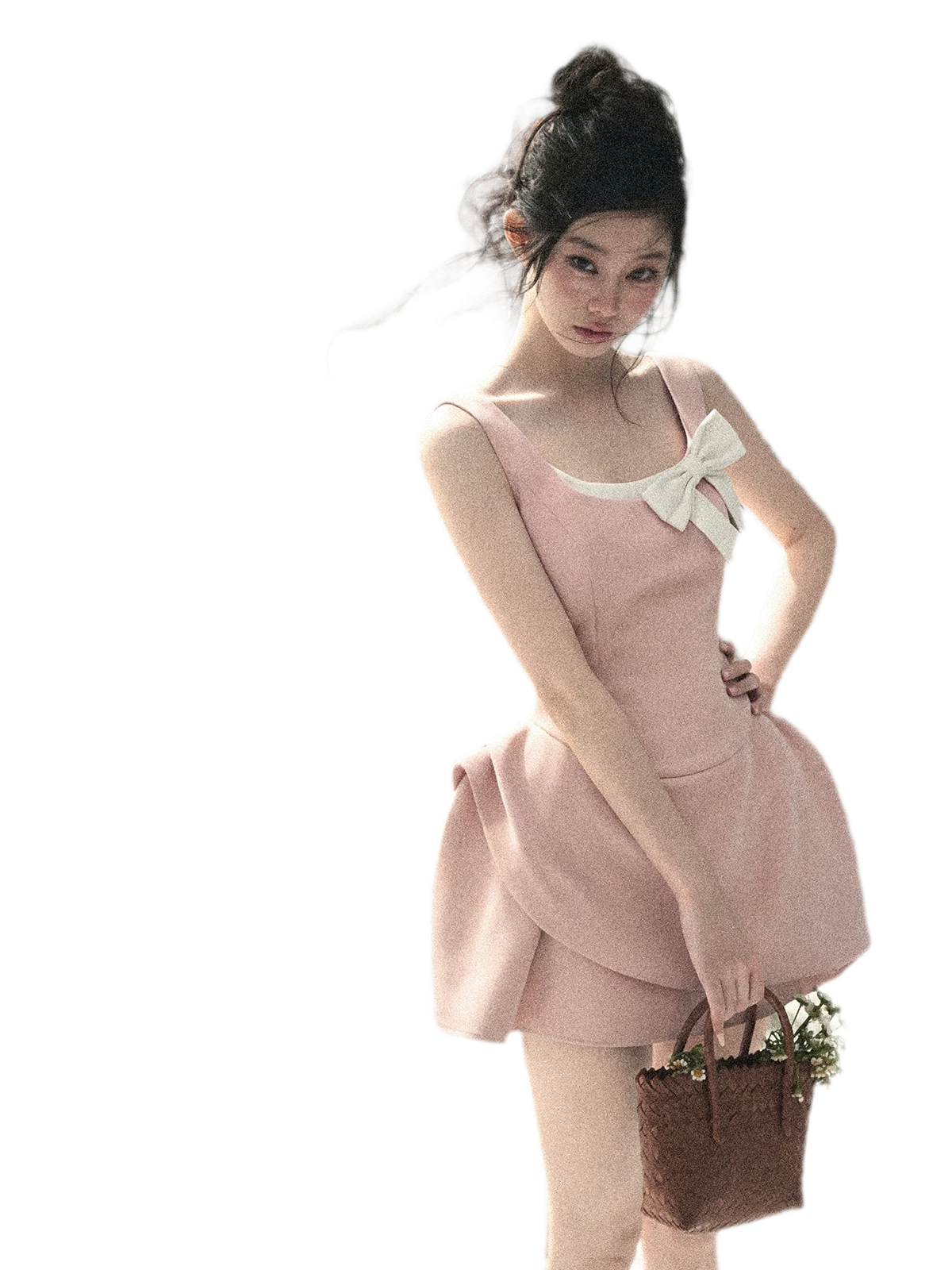 Sleek Bowknot Mini Dress