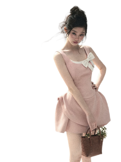 Sleek Bowknot Mini Dress