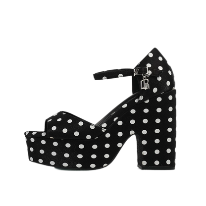Polka Dot Platform Heel Sandals