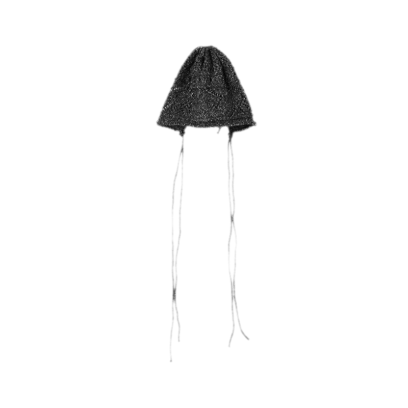 Gorro de punto grueso calado a rayas