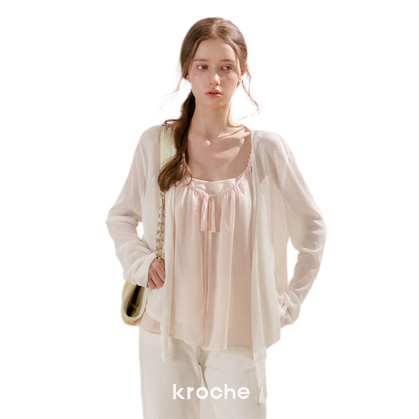 French Holiday Chiffon Top