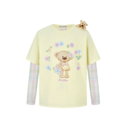 Floral Appliqué Layered T-shirt