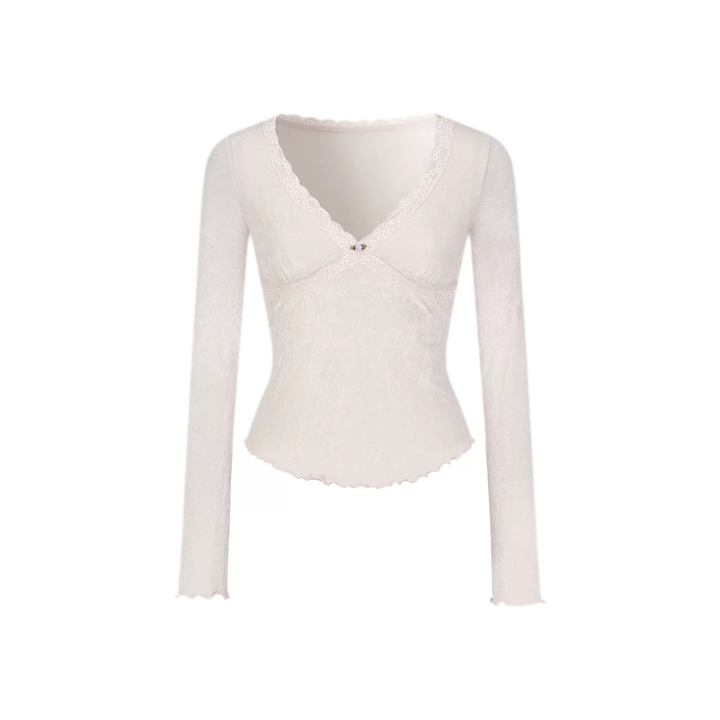 Acetate Velvet Lace Top