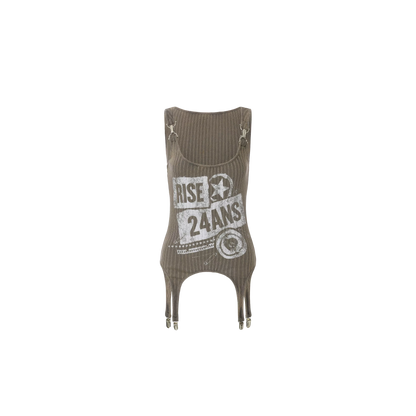 Lightweight Spicy Girl Tank Top with Distressed