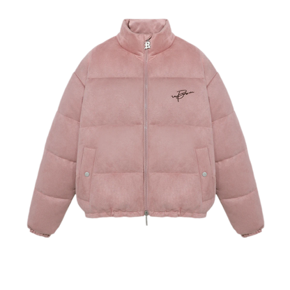 Suede Oversized Down Puffer Jacket