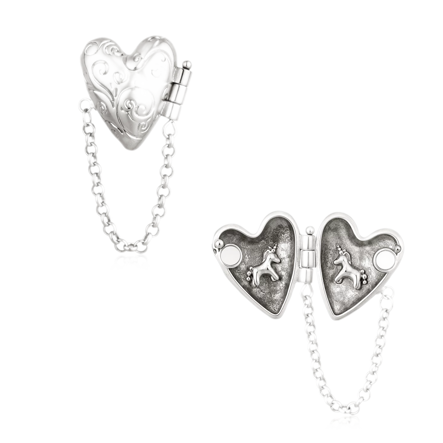 Vintage Textured Heart &amp; Pony Tassel Earrings