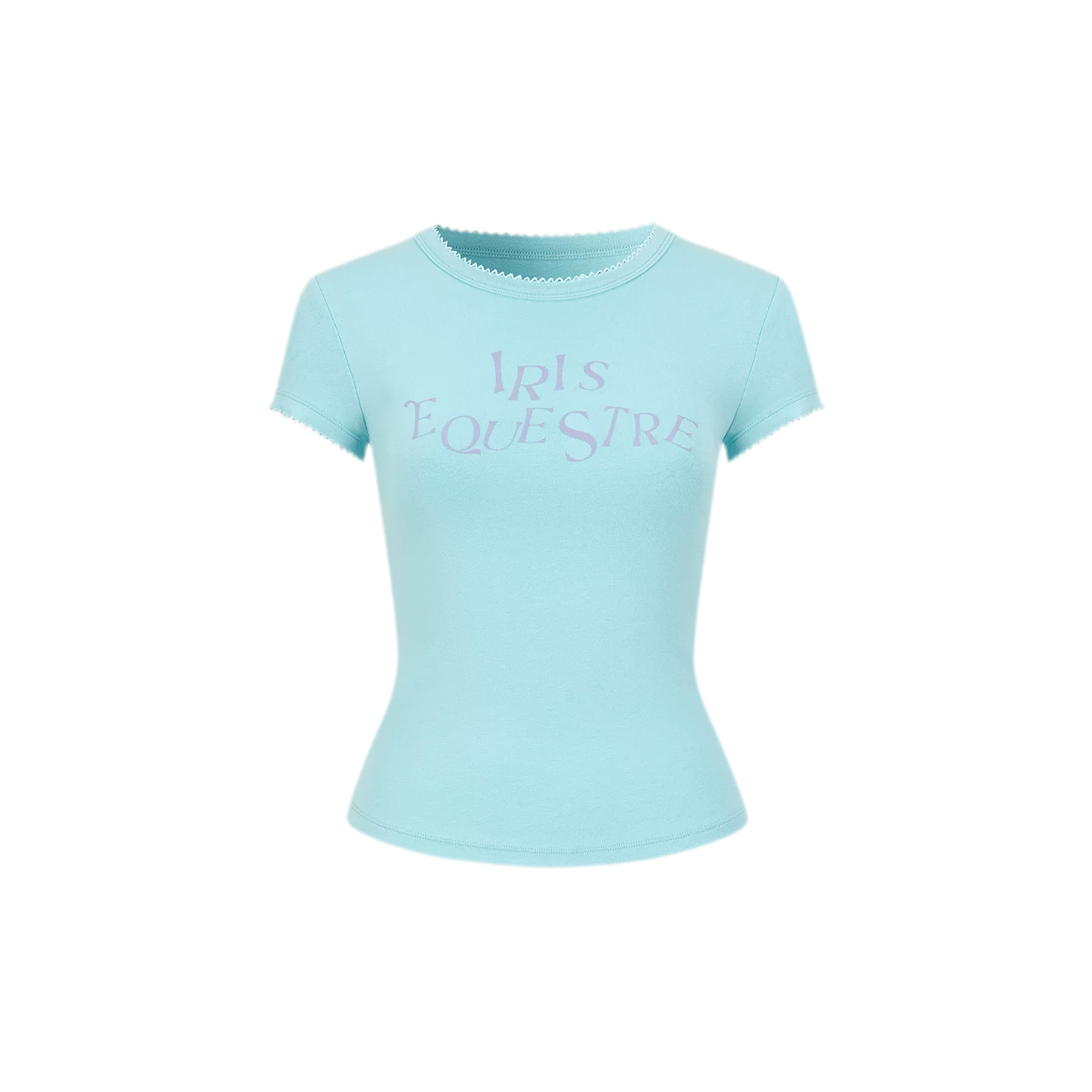 Tencel-Cotton Letter Print Slim T-Shirt