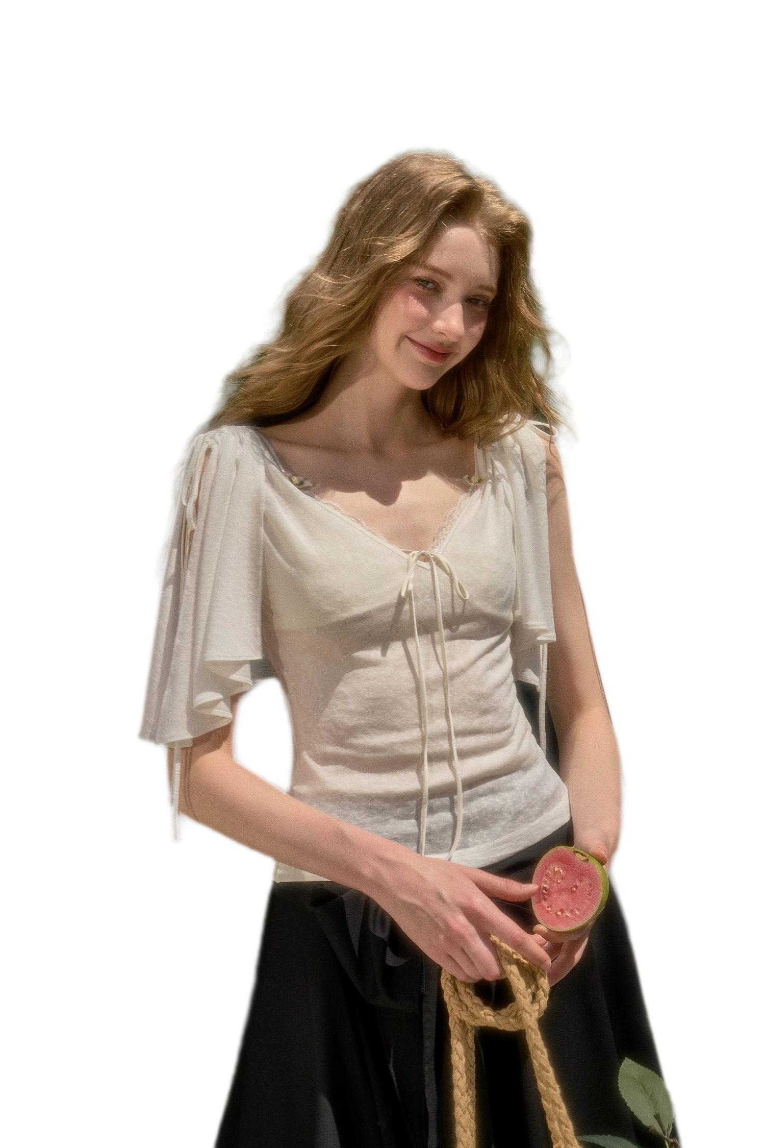 Lyocell Feather Cape Tee