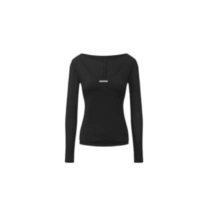 Custom Plaque Fitted Long-Sleeve T-Shirt