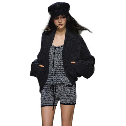 Gestreiftes Woll-Jumpsuit-Set