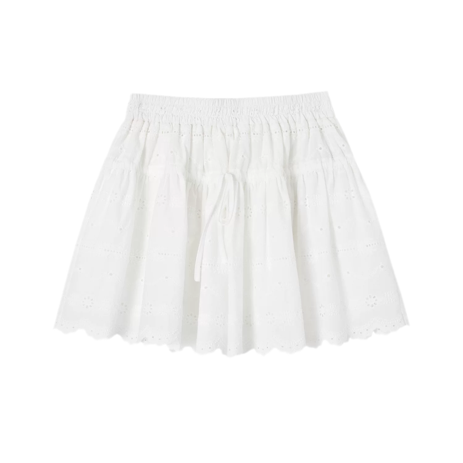 Eyelet Embroidered Top &amp; Skirt Set