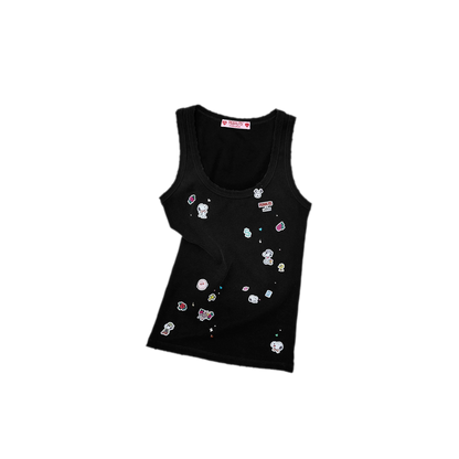 Washed Ribbed Scoop-Neck Tank