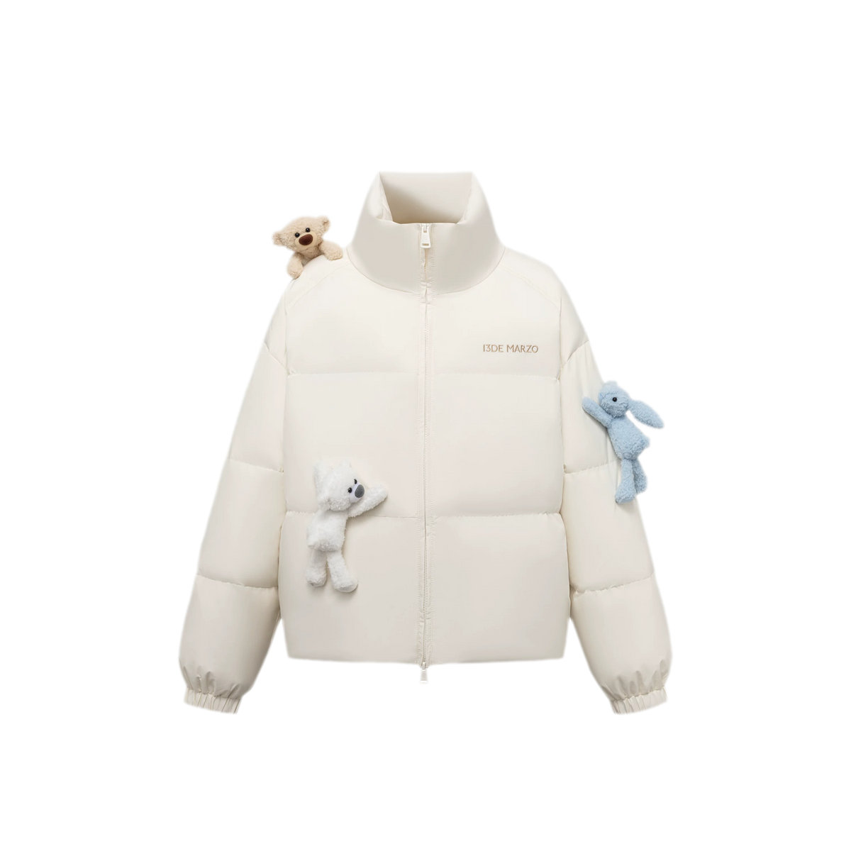 Bear Embroidered Puffer Down Jacket
