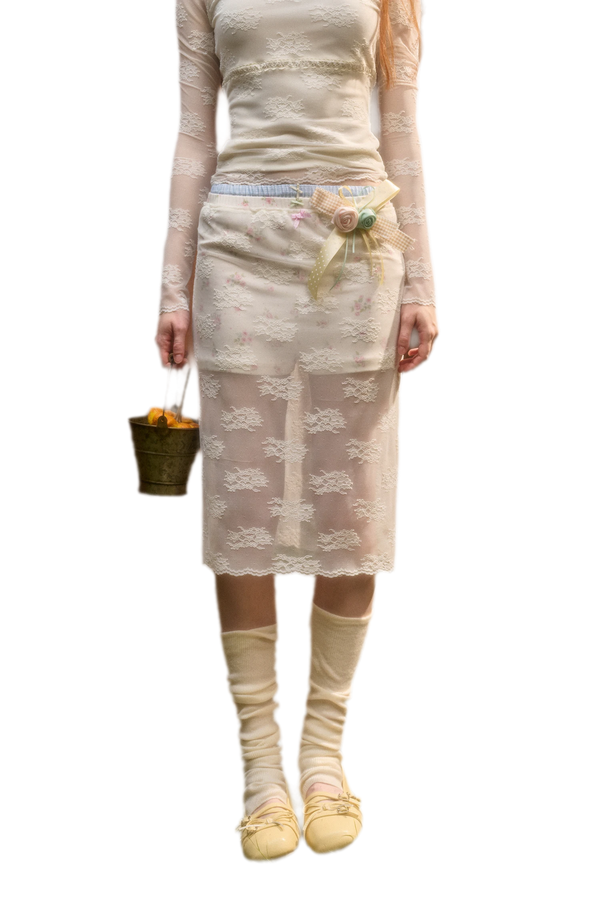 Stretch Lace Layered Skirt Set