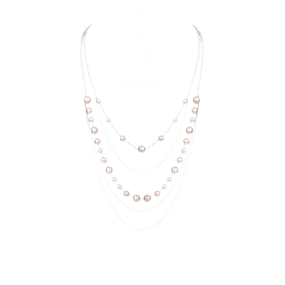 Silver Pearl Layered Necklace