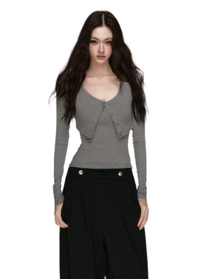 Soft Fitted Layered Top Set