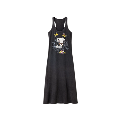 Washed Print Tank Dress