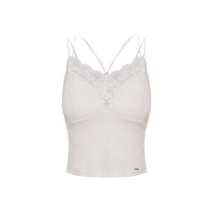 Organza Lace Ruffle Sleeveless Top