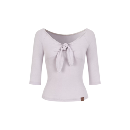 Heartbeat Light Tie Pure Desire Off-Shoulder T-Shirt