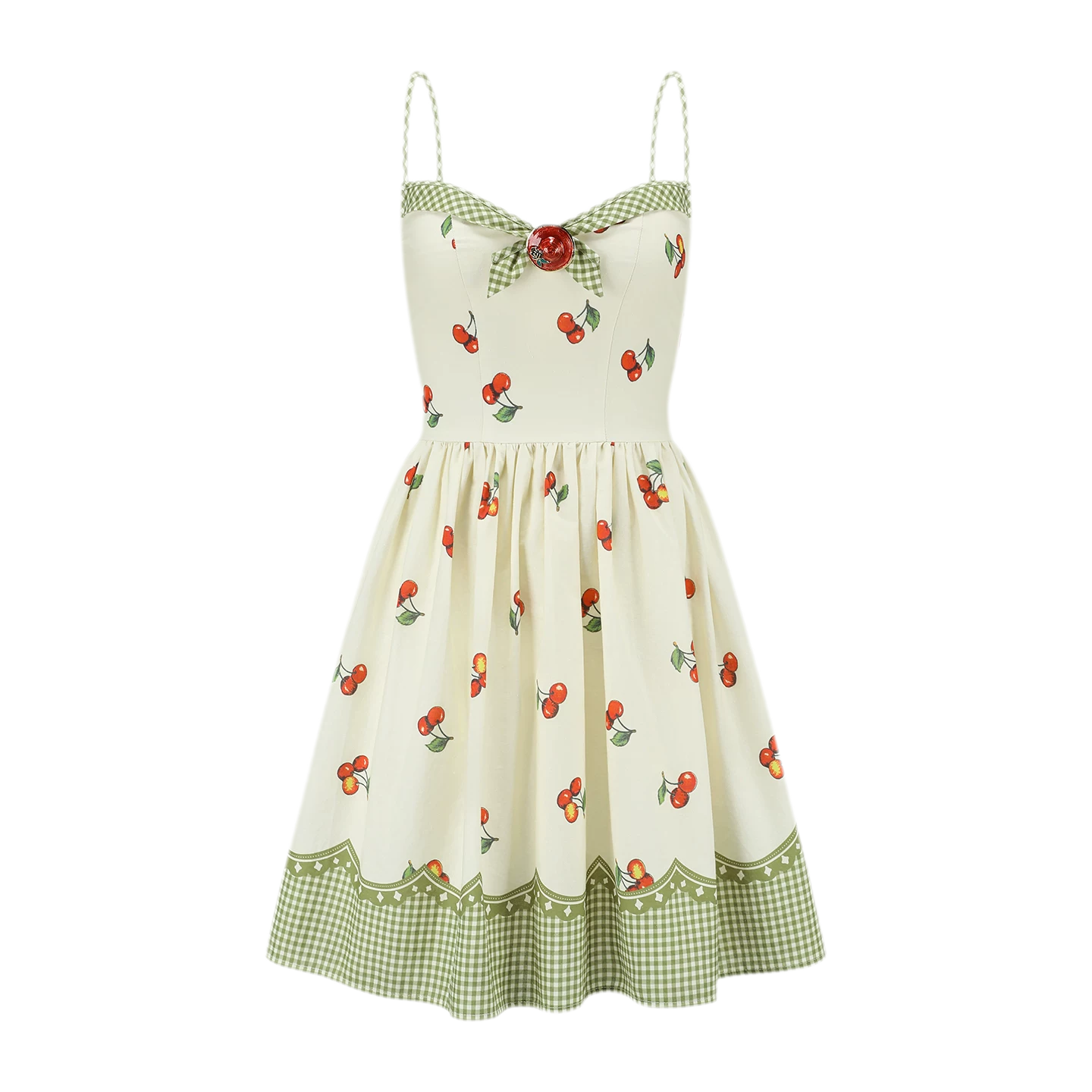 Cherry Print Fitted Dress
