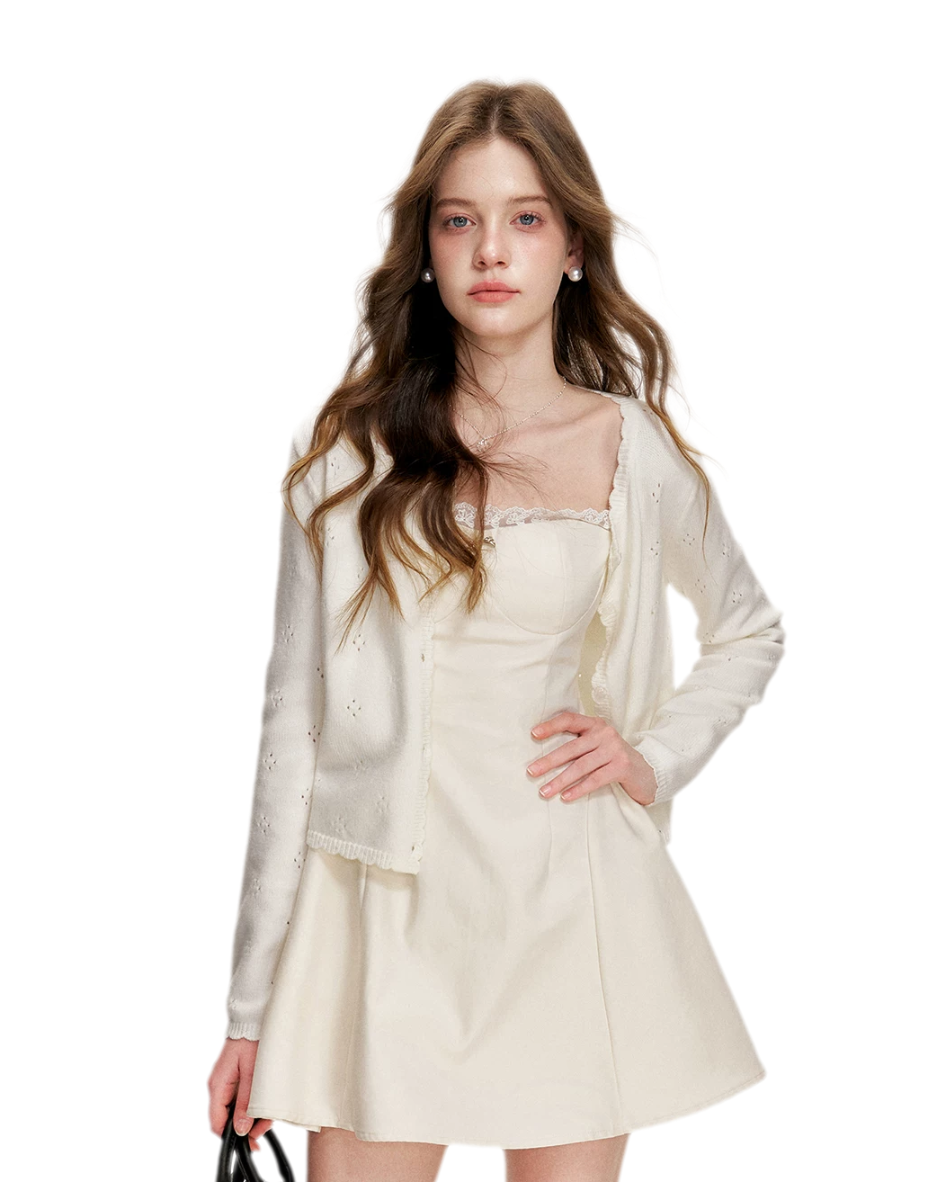 Lace-Trimmed A-Line Camisole Dress