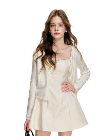 Lace-Trimmed A-Line Camisole Dress