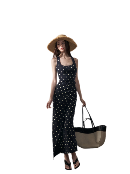 Polka Dot Twist-Knot Dress