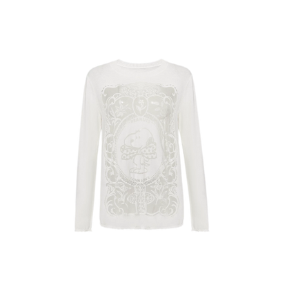 Burnout Graphic Knit Sweater