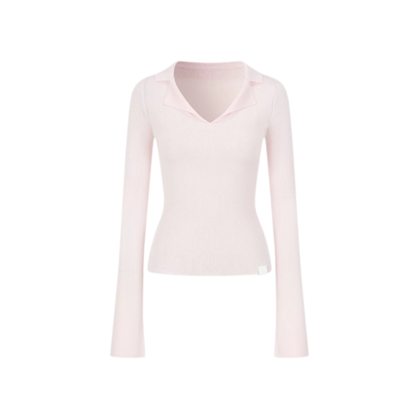 Wool Ribbed Polo Top