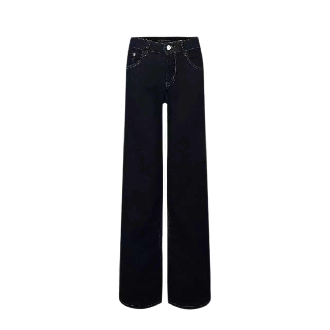 Raw Denim Low-Rise Wide-Leg Jeans