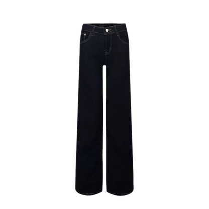 Raw Denim Low-Rise Wide-Leg Jeans