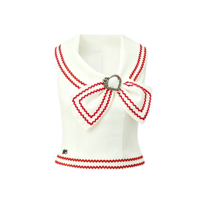 Contrast Sailor Collar Maxi Dress