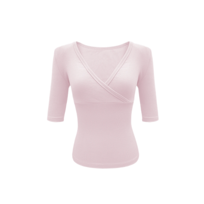 Crossover V-Neck Fitted Top