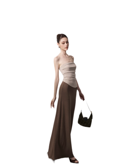 Colorblock Pleated Knit Dress