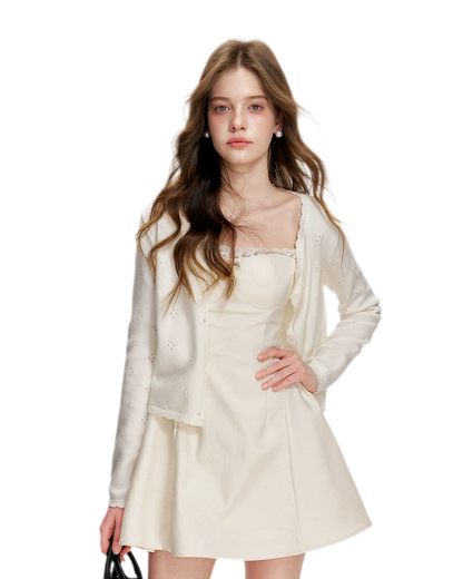 Lace-Trimmed A-Line Camisole Dress