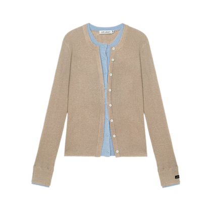Fine Knit Contrast Cardigan