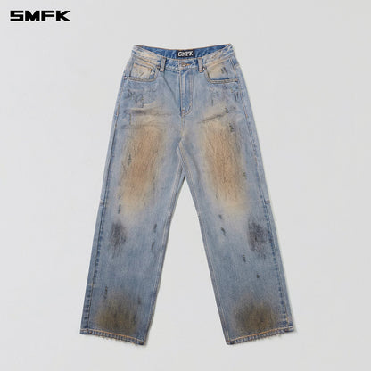 Cross Statue Tide Wide Straight Denim Jeans