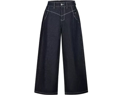 Wide-Leg Raw Denim Pants