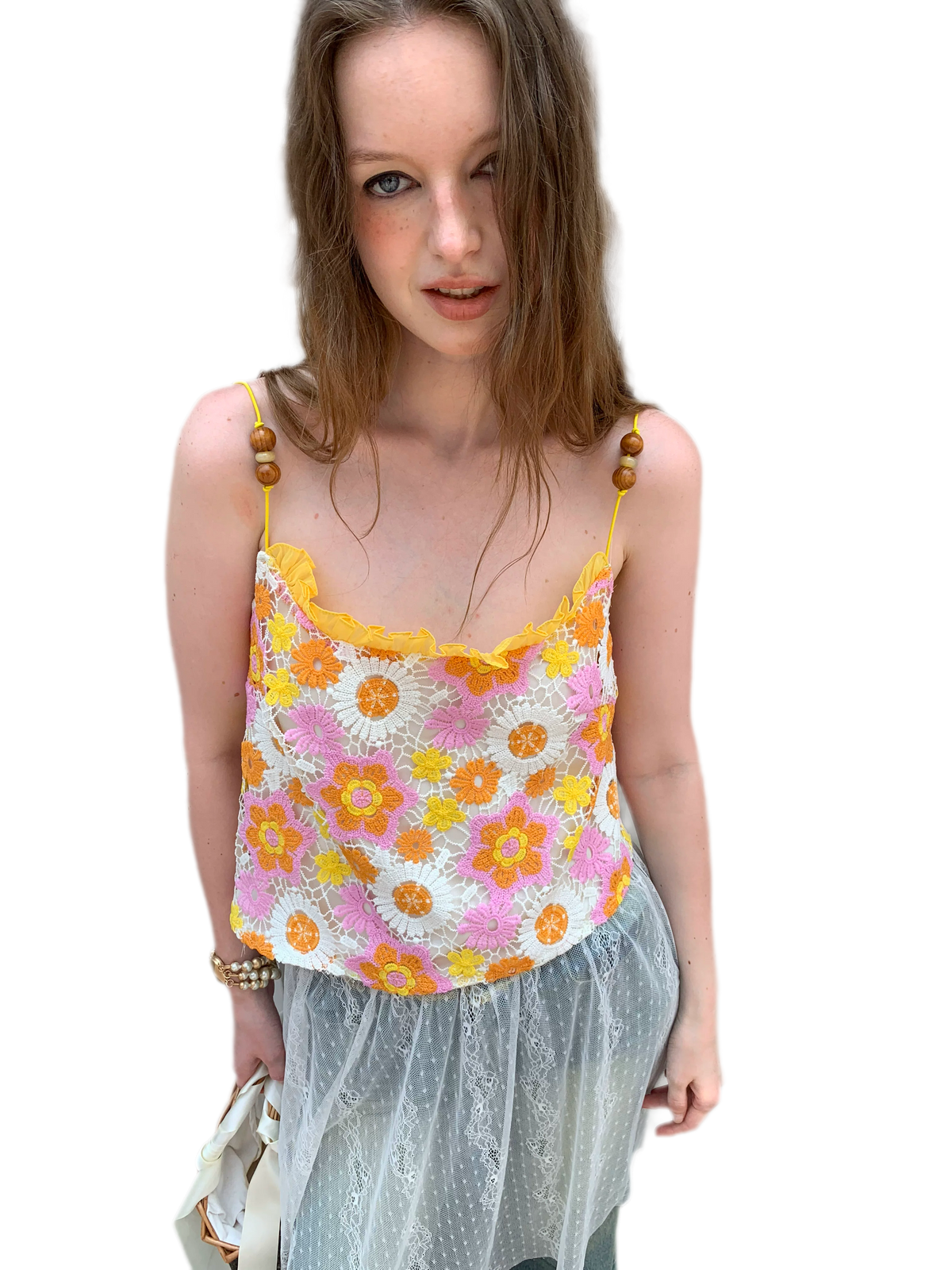 Lace Daisy Embroidery Slip Dress