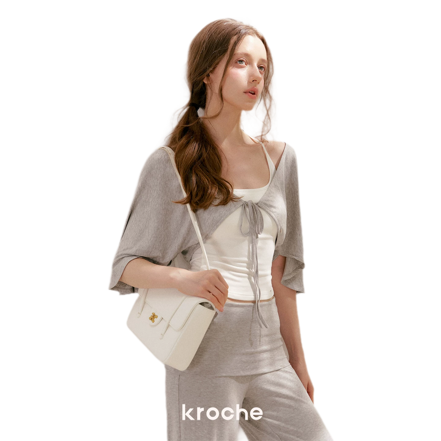 Airy Cloud Feel Halter U-Neck Vest and Batwing